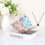 LCCCK Hand Blown Glass Conch Shell Sculpture, Sea Glass Art Figurines, Beachy Room Decor, Pink Conch Shell Decorative Statues, Sea Shell Coastal Decor for Shelf House Room, Beachy Gifts - Image 3