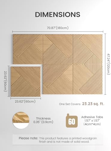 Fluxynara 6-Pack Large Felt Bulletin Board,Natural Oak Diamond - Image 2