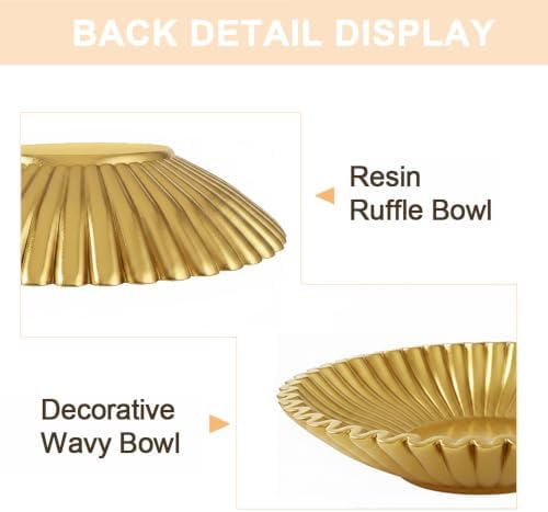 Stylish Gold Bowl Decor for Home - 10" Scalloped Wavy Bowl - Image 4
