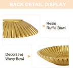 Stylish Gold Bowl Decor for Home - 10" Scalloped Wavy Bowl - Image 4