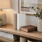 Decorative Linen Faux Book Storage Box Neutral Decorative Book Accent,12" - Image 7