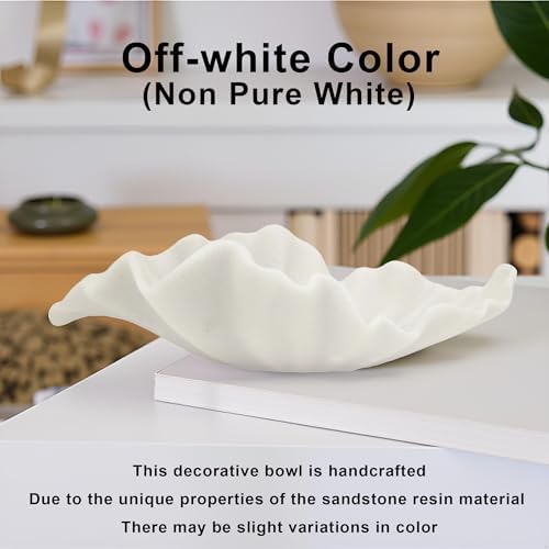 Off-white Small Decorative Bowl for Home - 9.8” Shell Purse Bowl - Image 4