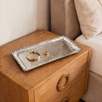 Monarch Abode Decorative Tray – 16-Inch Hand Hammered Nickel Finish Metal Bathroom Tray Countertop, Vanity Trays Organizer, Perfume Plate for Dresser, Kitchen Countertop Large Fruit Platter - Image 5