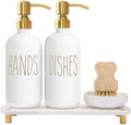 MOMEEMO Soap Dispenser Set Comes with Stainless Steel Pumps, Gold & White by MOMEEMO
