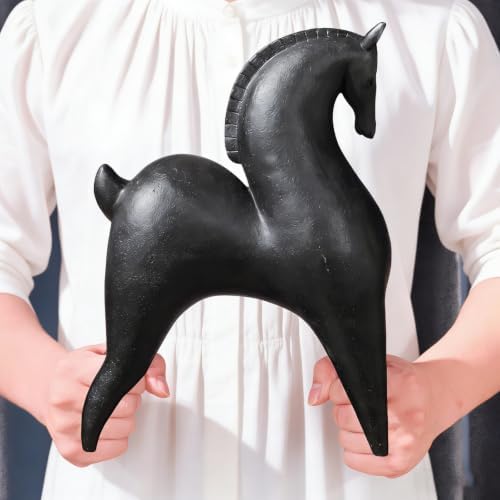 Cynkeyee Black Horse Statue Home-Decor - 11.5 Inch Modern Abstract - Image 4