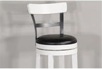 Pemberly Row Set of 3 White/Brown Wood Bar Unit and 2 Swivel Barstool - Image 9