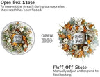 20" Harvest Fall Wreath for Front Door,Pumpkins Berries Autumn Wreaths - Image 4