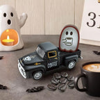 Halloween Coffee Table Decor Coffee Ghost Vintage Metal Truck, Black - Image 2