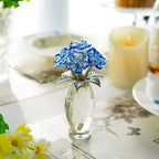 Blue Crystal Glass Forget Me Not Flower Figurine Table Centerpiece Decor - Image 6