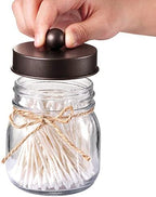 Amolliar Mason Jar Bathroom Accessories Set, 4Pcs Glass Bathroom Set,Bronze - Image 3