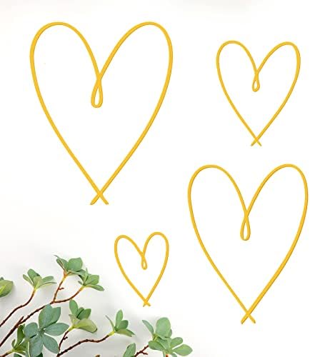 Pangda 4 Pieces Gold Metal Heart Wall Decor Ornaments, Gold by Pangda