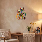 Wesiti Metal Cat Wall Art Decor Colorful Sculptures Mid Century 13.78x11 - Image 4