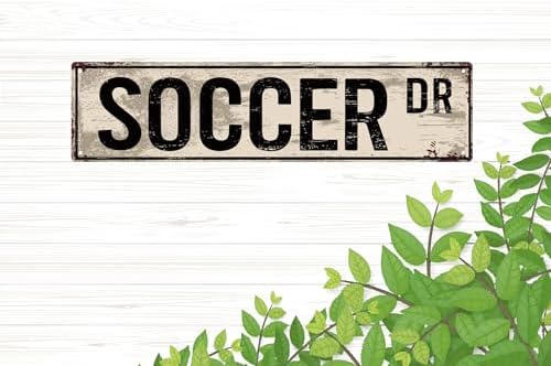 CSWLJS Rustic Metal Tin Signs Home Decoration Soccer Sign Fan Soccer Player Soccer Gift Soccer Decor Soccer Athlete Football Street Sign Art Wall Decor Metal Sign 4x16 Inch - Image 6