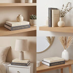 MAOBUYOU Decorative Storage Books Set of 2, Linen Cover, Gold Letters, Beige and Dark gray - Image 6