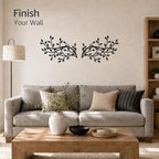 Meltset Metal Tree Leaf Wall Decor, Vine Olive Leaf Branch Wall Art, Black Metal Art, Wrought Iron Scroll Wall Decor, Decorative Wall Sculpture Above Bed, Living Room,Bathroom,Indoor Outdoor(L/Black) - Image 6
