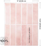Smart Tiles Peel and Stick backsplash, Stacked Powder Pink, 11.43"x9" - Image 3