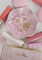 JAMEND CLXP Lotus Leaf Shape Decorative Ring Tray, Small Key Bowl, Ceramic Trinket Tray Jewelry Dish Organizing Necklace Earrings, Home Decoration for Mom Best Friend Sister, Pink. - Image 2
