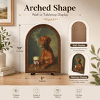 Farmhouse Wood Decor, Funny Dog Tabletop Decor Sign, Arched Wooden Frame with Stand, Vintage Animal Portrait Decoration, Rustic Home Bar Desk Art, Gift for Dog Lovers and Friends - Image 6