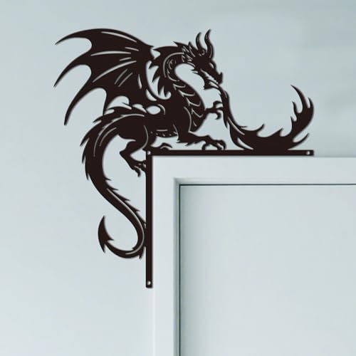 CUTHOLLOW Dragon Door Topper Sign Metal Wall Art Decor by CUTHOLLOW