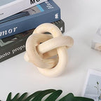 Wood Knot Chain Link Decor - 3 Link Boho Wooden Hand Carved Decorative Wooden Links Knots for Coffee Table Entryway Modern Farmhouse Shelf Decoration - Image 5