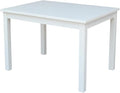 HomeStock Asian Aesthetics Table in Linen White, Made from Solid Parawood by Homestock