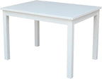 HomeStock Asian Aesthetics Table in Linen White, Made from Solid Parawood by Homestock
