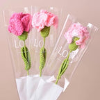 10 Pcs Hand-woven Carnations, Crochet Carnation Flower Bouquet, Multicolor - Image 3