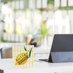 IYEZH Lemon Decor Farmhouse Lemon Wooden Box Sign Rustic Country Hello Sunshine Lemon Box Sign Wood Sign Decor Summer Square Wood Sign Home Kitchen Desk Tabletop Shelf Decor 5 x 5 - Image 5