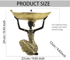 Lescafita African Woman Statue with Gold Leaf Bowl - Image 3