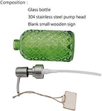 16oz Diamond Pattern Glass Soap Dispenser with Rust Resistant Pump - Image 4