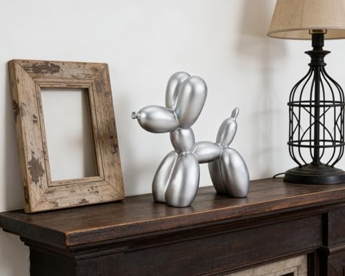 4 Inch Matte Silver Balloon Dog Sculpture - Image 6