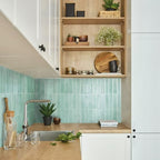 Smart Tiles Peel and Stick backsplash, Stacked Teal, 11.43"x9" - Image 2