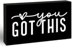 3x5 Encouragement Wooden Block Sign, You Got This, Black Background by EXW