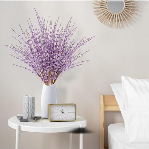 OUKEYI 8 Pcs 29.5“ Long Artificial Jasmine Flowers Tall Fake Flower Bouquet Faux Jasmine Plants Dry Branches for Wedding Home Party Office Party DIY Decor (Light Purple), OUKEYI-100882 - Image 4