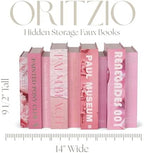 Pink Faux Books Set of 9 - Secret Compartment Fake Books Ideal for Coffee Table, Home Staging, Interior Design & Fashion Books, Beach House, Library Decor, Palm Beach Accessories - Image 4