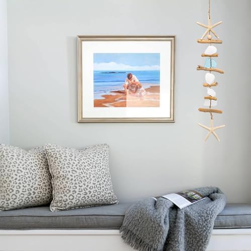 JQAQJU Wooden Driftwood Wall Decor, Starfish Bathroom Decor with Sea Shells - Image 7