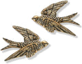 AMOIENSIS 4.75 Inch Vintage Swallow Bird Wall Sculpture Set of 2 by AMOIENSIS