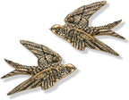 AMOIENSIS 4.75 Inch Vintage Swallow Bird Wall Sculpture Set of 2 by AMOIENSIS