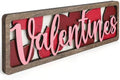 Vintage Valentine's Day Decorations for Office, Home, Table, Mantel, Shelf, Desk, 3 1/2 x 11 Inch Retro Valentine's Love Sign, Wooden Valentine Decor Sign, Farmhouse Red Pink Decoration (Valentines) by COCHIE