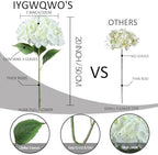 6PCS White Large Silk Hydrangea Flowers, 20 in Full Faux Hydrangea Artificial Flowers with Stems Leaves for Fake Lifelike Spring Bouquets Wedding Party Table Centerpieces Indoor (White) - Image 3