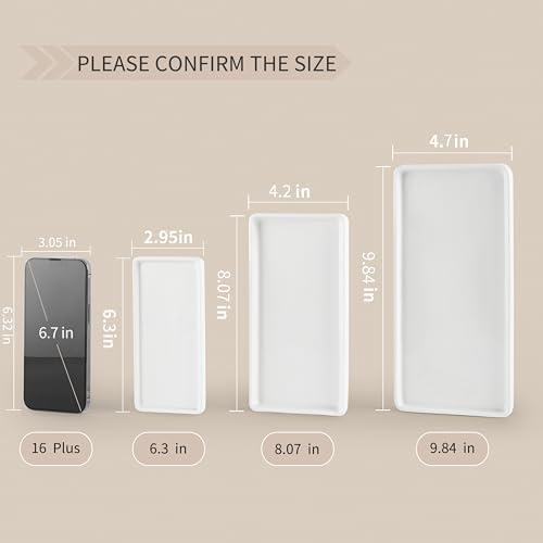 Gurygo 8" Bathroom Trays - Ceramic Vanity Tray for Bathroom - Small Ceramic Tray - Kitchen Soap Trays - Porcelain Dispenser Organizer for Kitchen Bathtub Counter (White) - Image 7