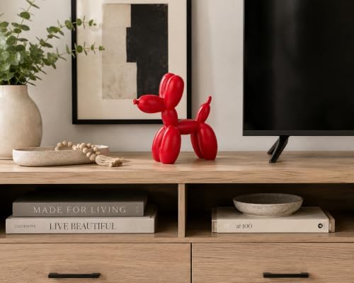 4 Inch Matte Red Balloon Dog Sculpture - Image 5