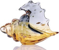 Hand Blown Glass Conch Statues, Gray and Amber Glass Art Figurines, Conch Shells for Coastal Home Decor, Living Room TV Stand and Bookcase Decor, Bathroom Shelf Tops and Cabinet Decor. by DOVDOVHomeDecoration