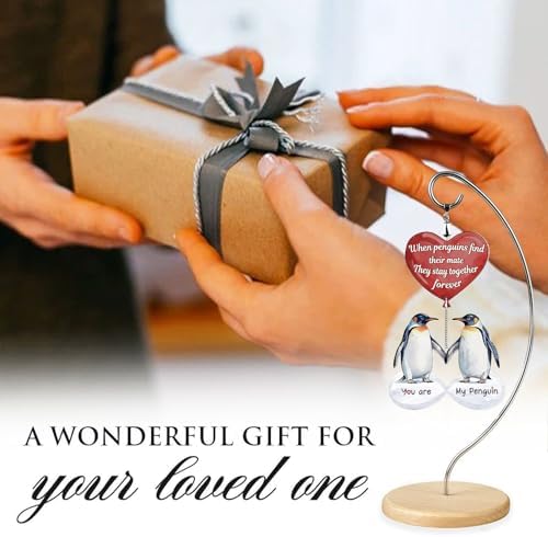 Gifts for Him Her - Wedding for Women Men Couple - Birthday Gift for Girlfriend Boyfriend - Romantic I Love You Gift for Wife - Couple Penguin Ornaments for Christmas Valentines Day - Image 3