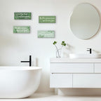 4 Pieces Green Bathroom Decor Christian Wall Decor Motivational Religious Prayer Sign with Eucalyptus Tropical Leaves for Home Living Room Office Bedroom Bathroom(Green Leaf, 10x4 In) - Image 5