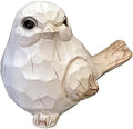 WHITE Bird Table Decor Wood Grain Effect Bird Figurine, Bird Statue Sculpture - Carved Rustic Animal Bird Ornaments - Home Decor Accents Collectible Bird Figurine for Wedding Housewarming Christmas by realideas