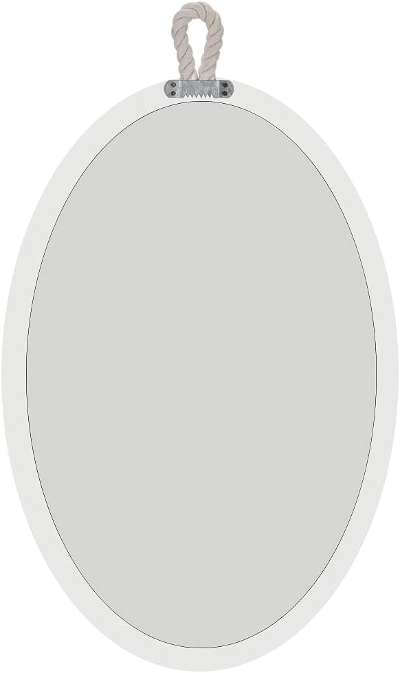 Oval Mirrors for Wall Decor Small White Nautical Rope Mirror Hanging Decorative - Image 8