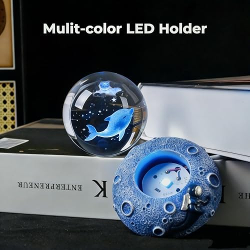 Dolphins 3D Crystal Ball 2.4in Oceans Glass Sphere Gifts for Girls, Boys - Image 5