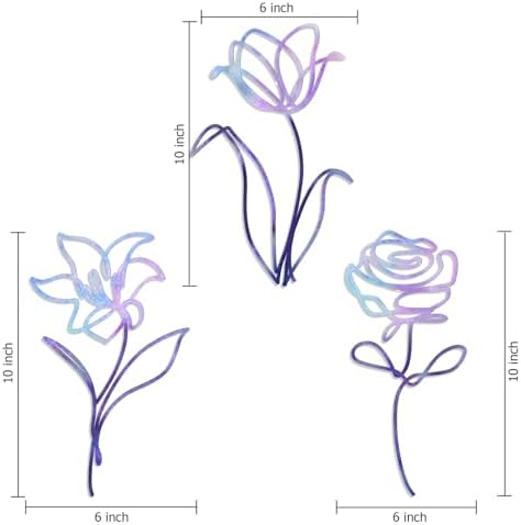 Oubasa Metal Flowers Wall Arts Decor for Bathroom, 6x10 Inches Set of 3 - Image 3