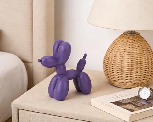 4 Inch Matte Purple Balloon Dog Sculpture - Image 5
